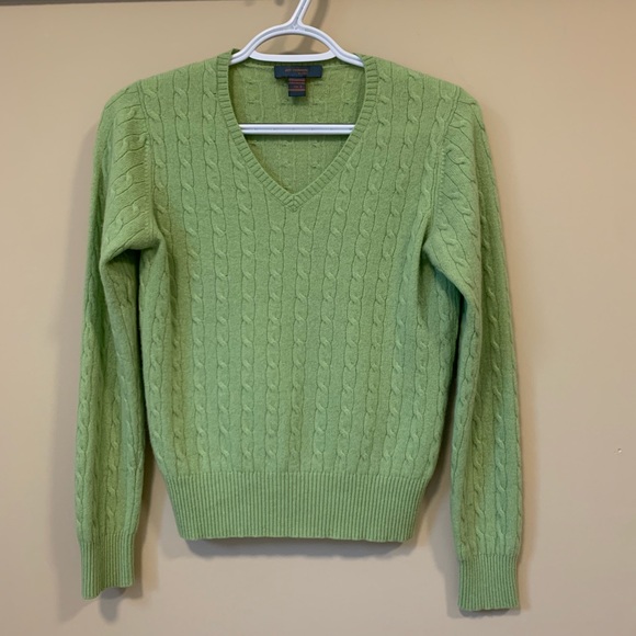Just Cashmere by Forte V neck cable sweater Just Cashmere by Forte V neck cable sweater